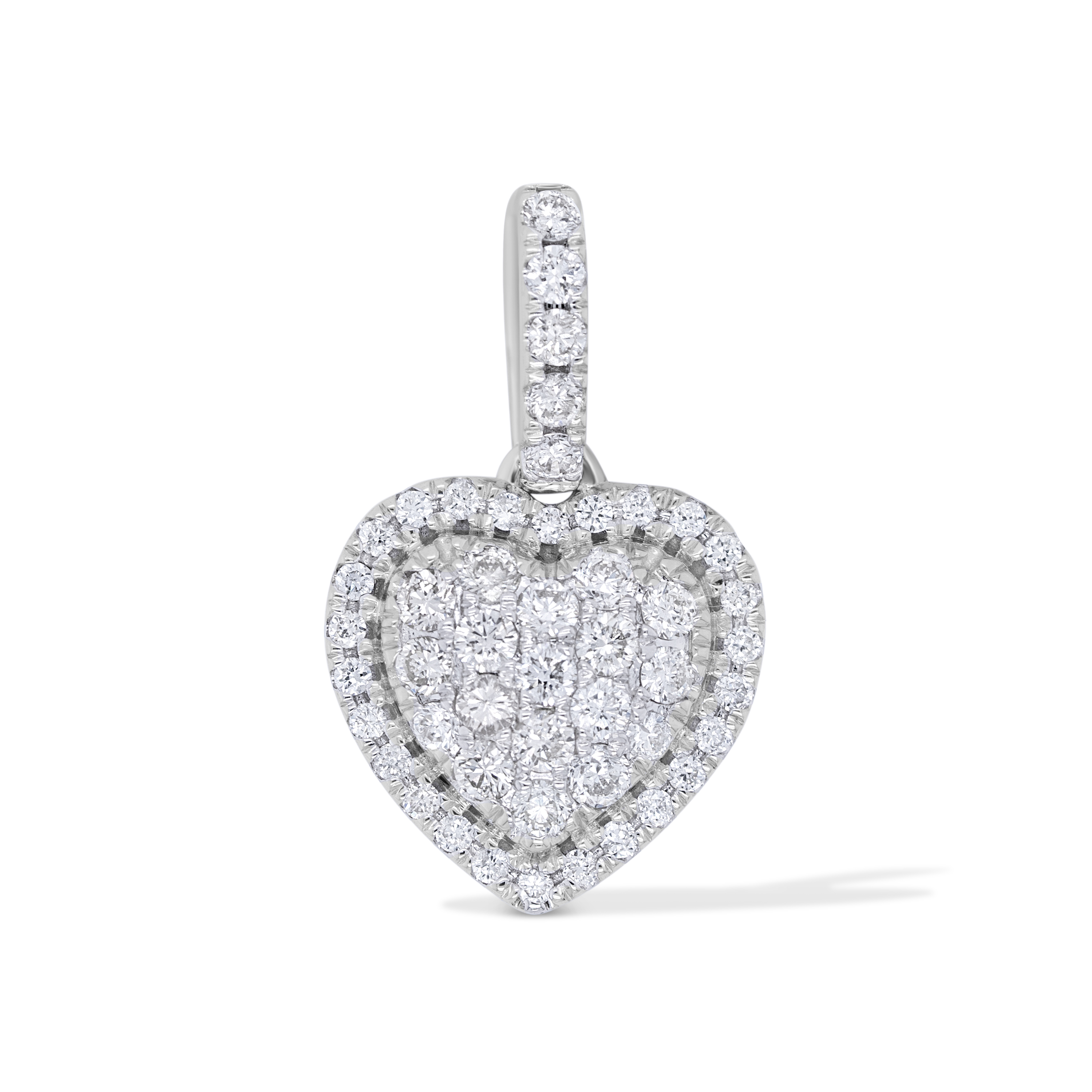 Diamond Heart Pendant 0.45 ct. 14K White Gold